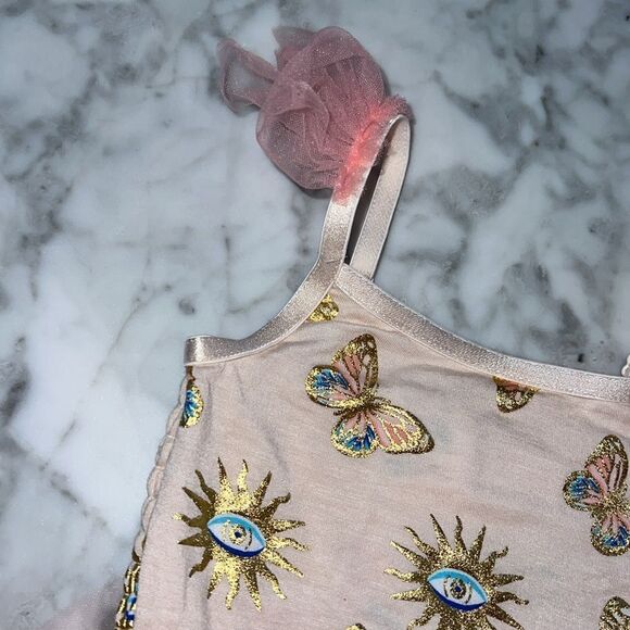 POSH PEANUT FIONA RUFFLED TULLE SMOCKED BODYSUIT DRESS 2T - Picture 3 of 8